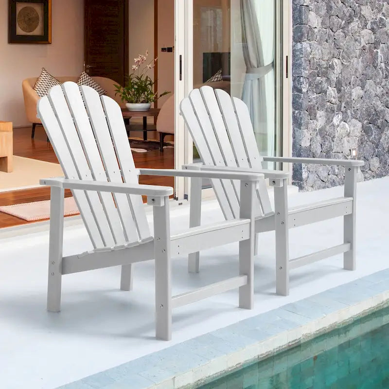 Vrakae Lot de 2 chaises Adirondack empilables en HDPE toutes saisons pour terrasse