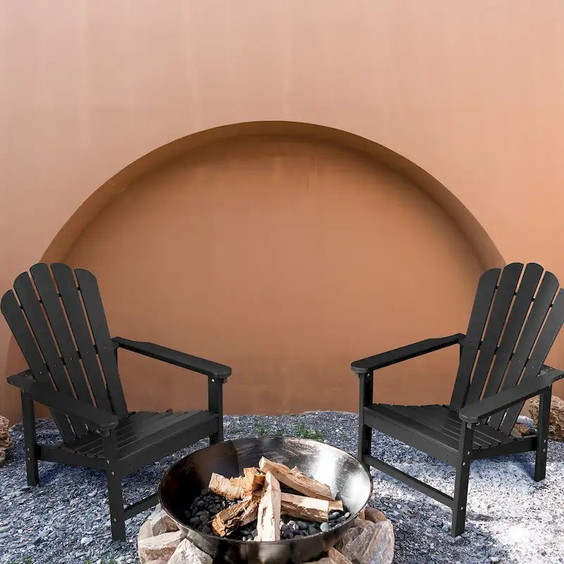 Vrakae Lot de 2 chaises Adirondack empilables en HDPE toutes saisons pour terrasse