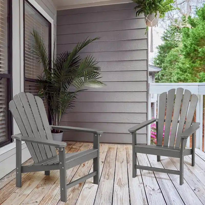 Vrakae Lot de 2 chaises Adirondack empilables en HDPE toutes saisons pour terrasse
