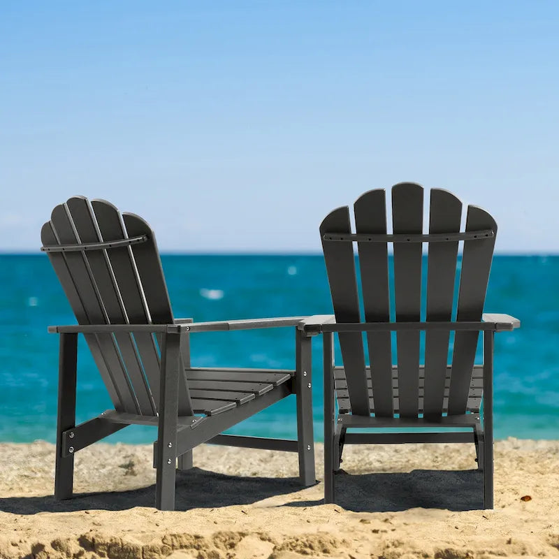 Vrakae Lot de 2 chaises Adirondack empilables en HDPE toutes saisons pour terrasse