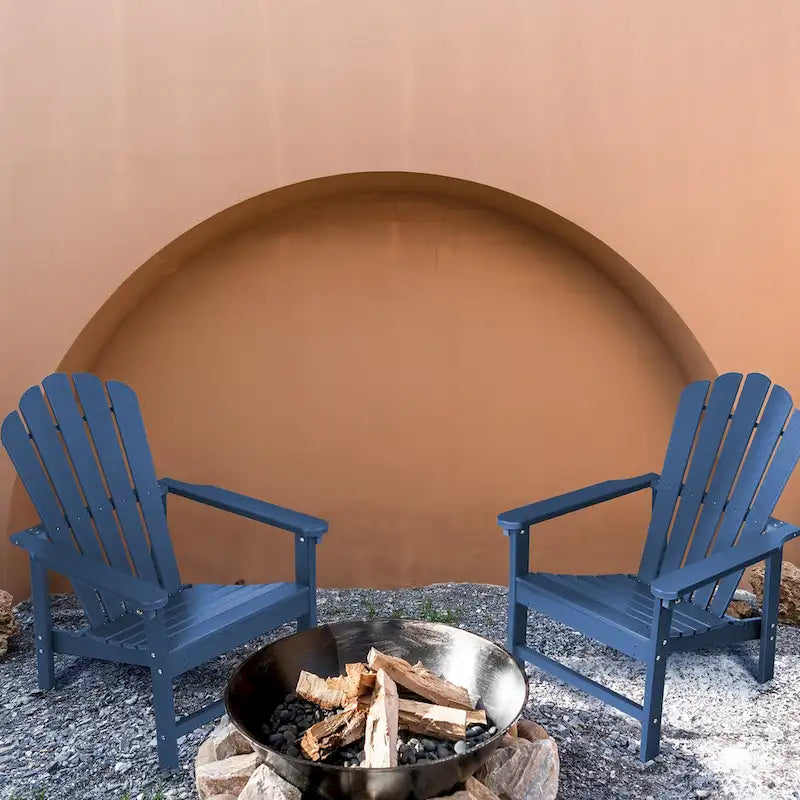 Vrakae Lot de 2 chaises Adirondack empilables en HDPE toutes saisons pour terrasse
