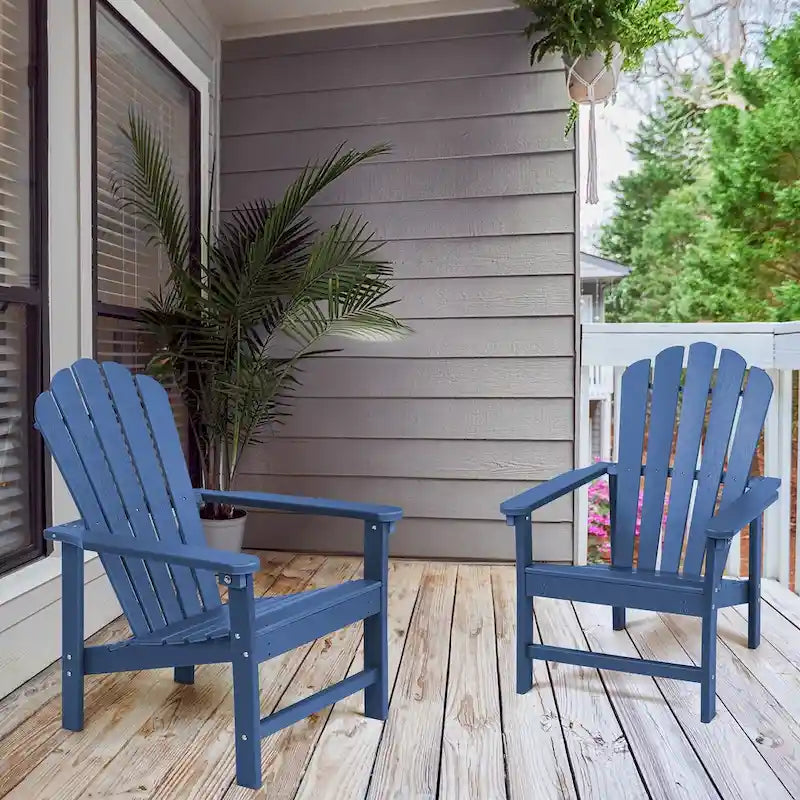 Vrakae Lot de 2 chaises Adirondack empilables en HDPE toutes saisons pour terrasse