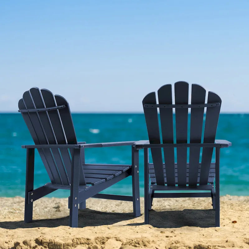Vrakae Lot de 2 chaises Adirondack empilables en HDPE toutes saisons pour terrasse