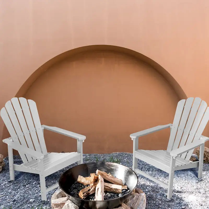 Vrakae Lot de 2 chaises Adirondack empilables en HDPE toutes saisons pour terrasse