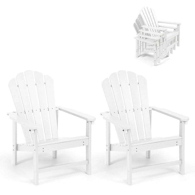 Vrakae Lot de 2 chaises Adirondack empilables en HDPE toutes saisons pour terrasse
