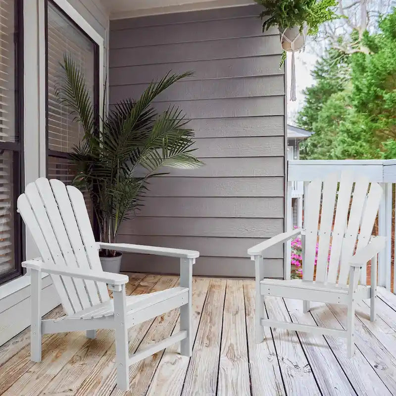 Vrakae Lot de 2 chaises Adirondack empilables en HDPE toutes saisons pour terrasse