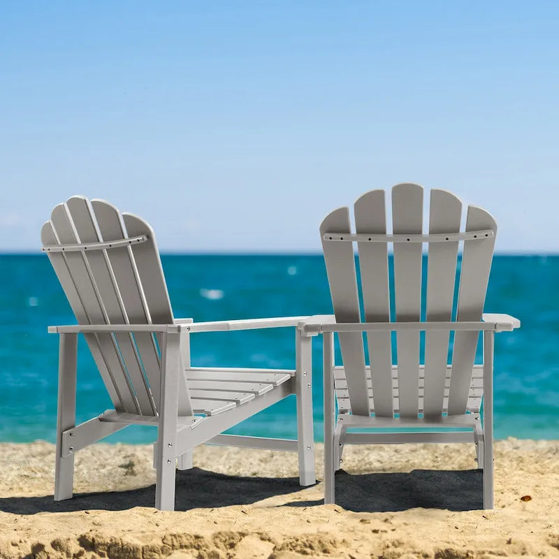 Vrakae Lot de 2 chaises Adirondack empilables en HDPE toutes saisons pour terrasse