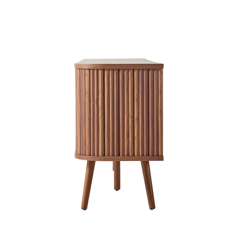 Meuble TV incurvé de ferme Finley de 178 cm avec tiroir et portes de rangement, compatible avec les téléviseurs jusqu'à 190,5 cm, avec gestion des câbles, par JONATHAN Y