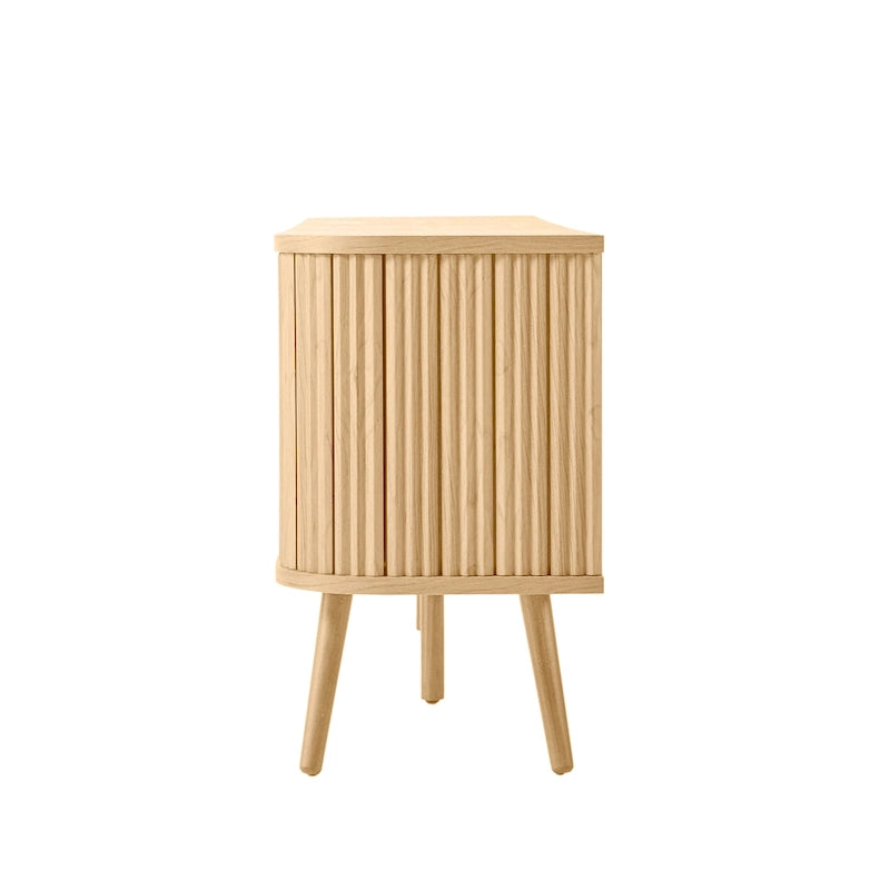 Meuble TV incurvé de ferme Finley de 178 cm avec tiroir et portes de rangement, compatible avec les téléviseurs jusqu'à 190,5 cm, avec gestion des câbles, par JONATHAN Y