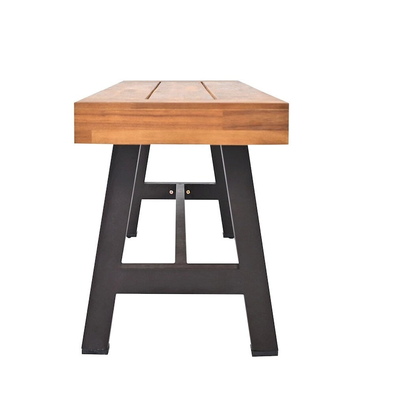 Ensemble de salle à manger d'extérieur 7 pièces en bois avec coussins amovibles et table plus épaisse