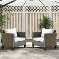 Ensemble de 2 chaises de patio en rotin et osier XIZZI avec coussins