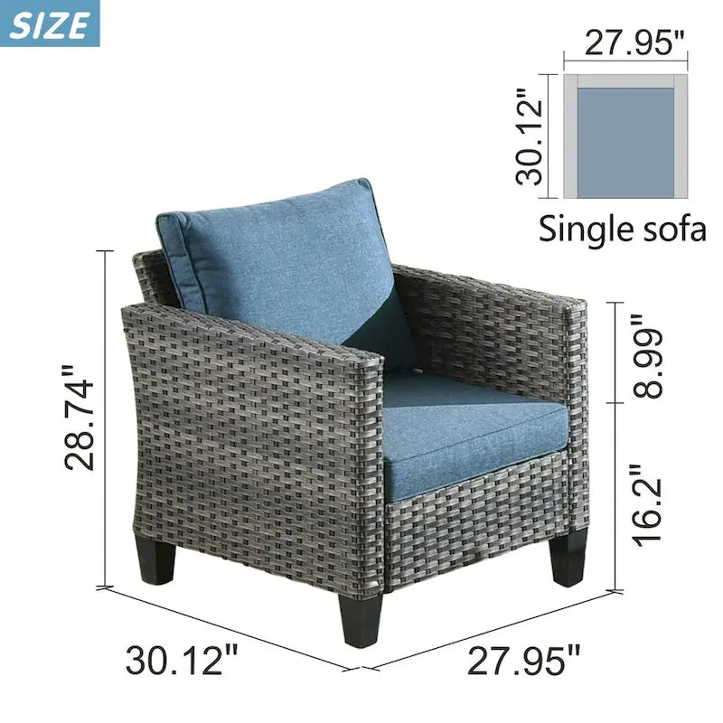 Ensemble de 2 chaises de patio en rotin et osier XIZZI avec coussins