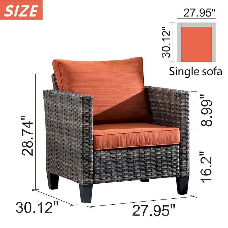 Ensemble de 2 chaises de patio en rotin et osier XIZZI avec coussins