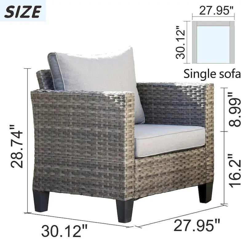Ensemble de 2 chaises de patio en rotin et osier XIZZI avec coussins