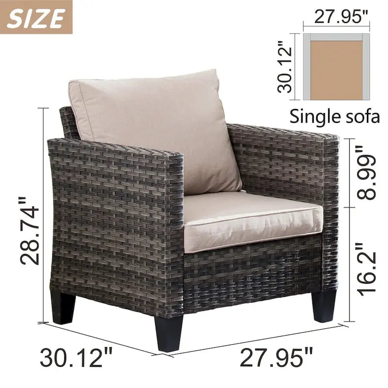 Ensemble de 2 chaises de patio en rotin et osier XIZZI avec coussins