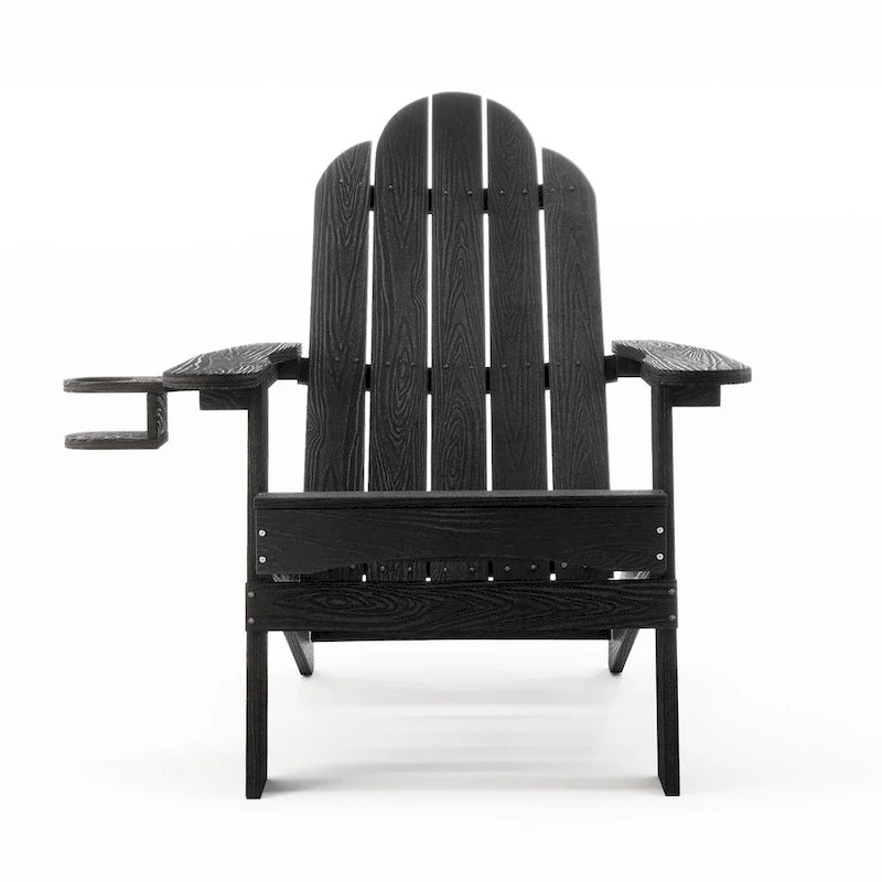 LUE BONA Chaises Adirondack d'extérieur pliantes écologiques en plastique HDPS avec porte-gobelet - 35P x 30L x 36,2H