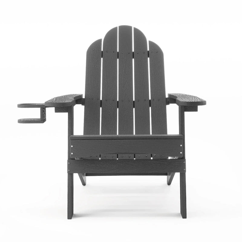 LUE BONA Chaises Adirondack d'extérieur pliantes écologiques en plastique HDPS avec porte-gobelet - 35P x 30L x 36,2H