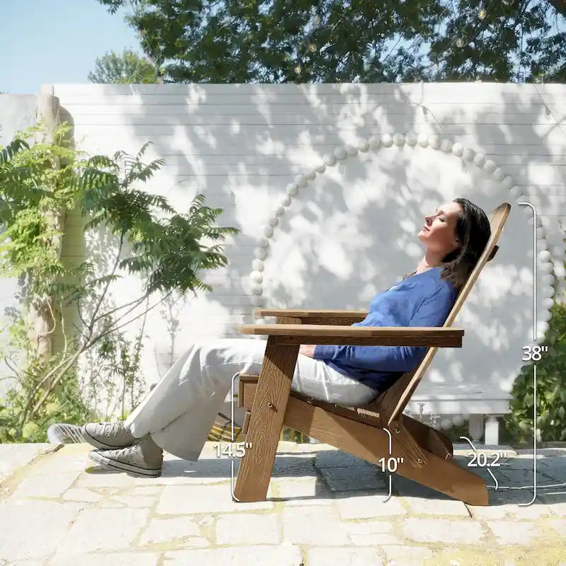 LUE BONA Chaises Adirondack d'extérieur pliantes écologiques en plastique HDPS avec porte-gobelet - 35P x 30L x 36,2H