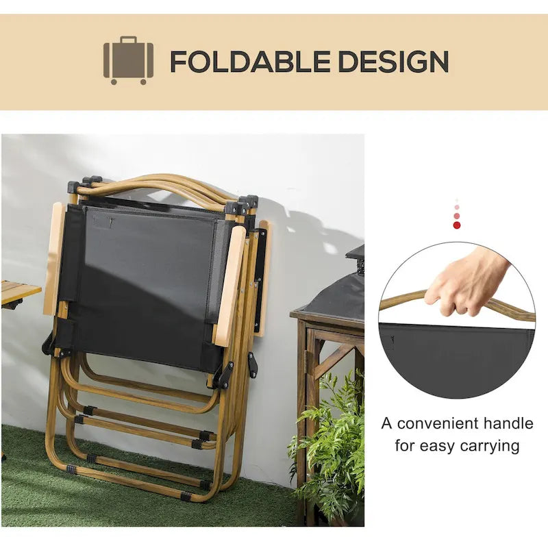 Lot de 2 chaises de camping pliantes légères