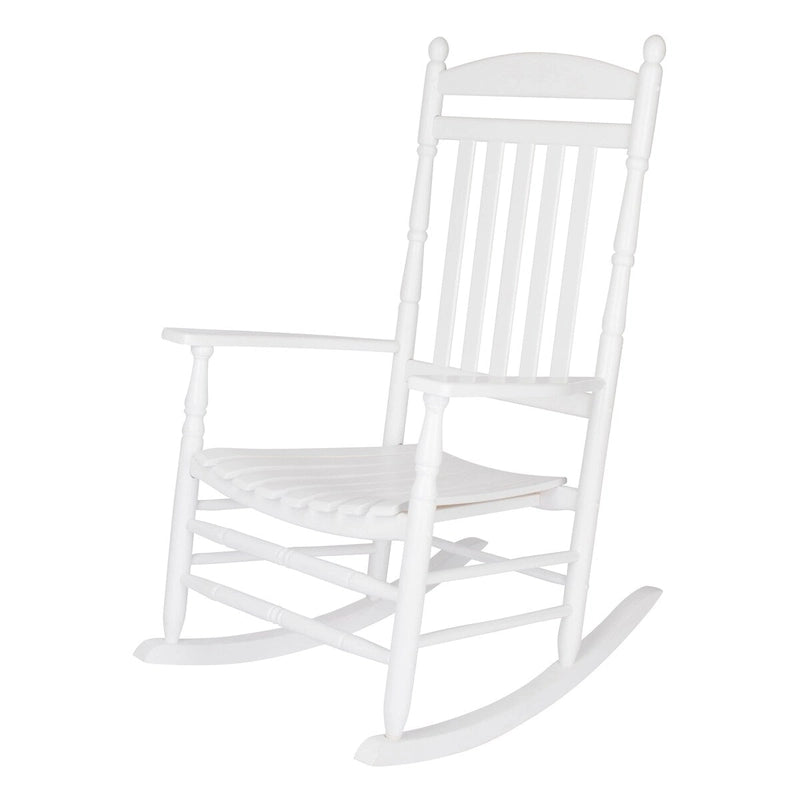 Fauteuil à bascule ergonomique en bois massif véritable Rhode Island avec ornements.