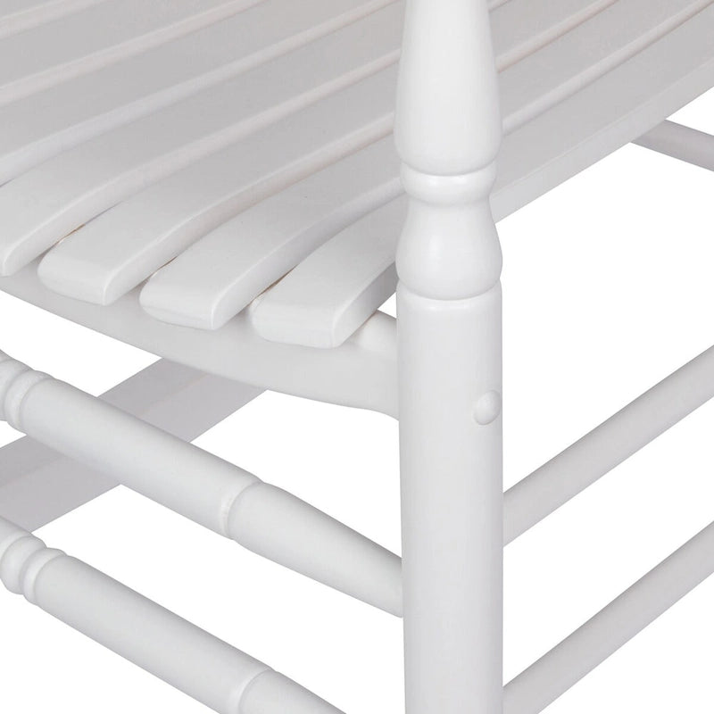 Fauteuil à bascule ergonomique en bois massif véritable Rhode Island avec ornements.