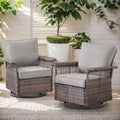 Gymojoy Lot de 2 fauteuils de jardin pivotants et à bascule - Marron