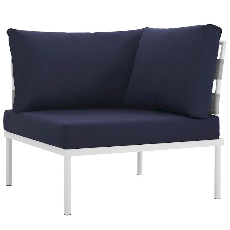 Ensemble de canapé d'angle de jardin 8 pièces en aluminium Harmony