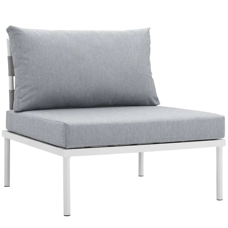 Ensemble de canapé d'angle de jardin 8 pièces en aluminium Harmony