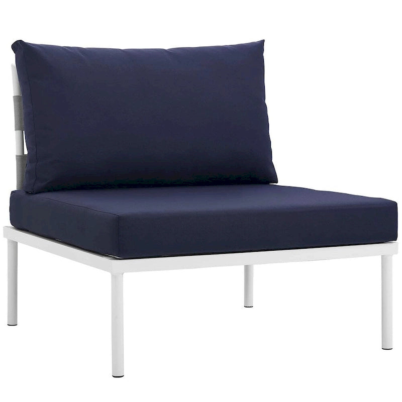 Ensemble de canapé d'angle de jardin 8 pièces en aluminium Harmony