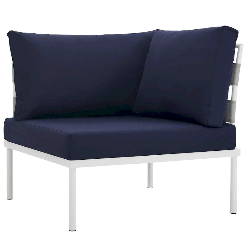Ensemble de canapé d'angle de jardin 8 pièces en aluminium Harmony