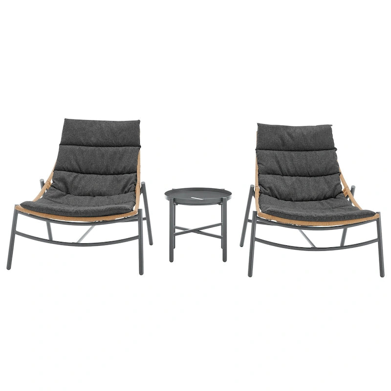 Ensemble de conversation de patio moderne 3 pièces Sunset Manhattan Comfort