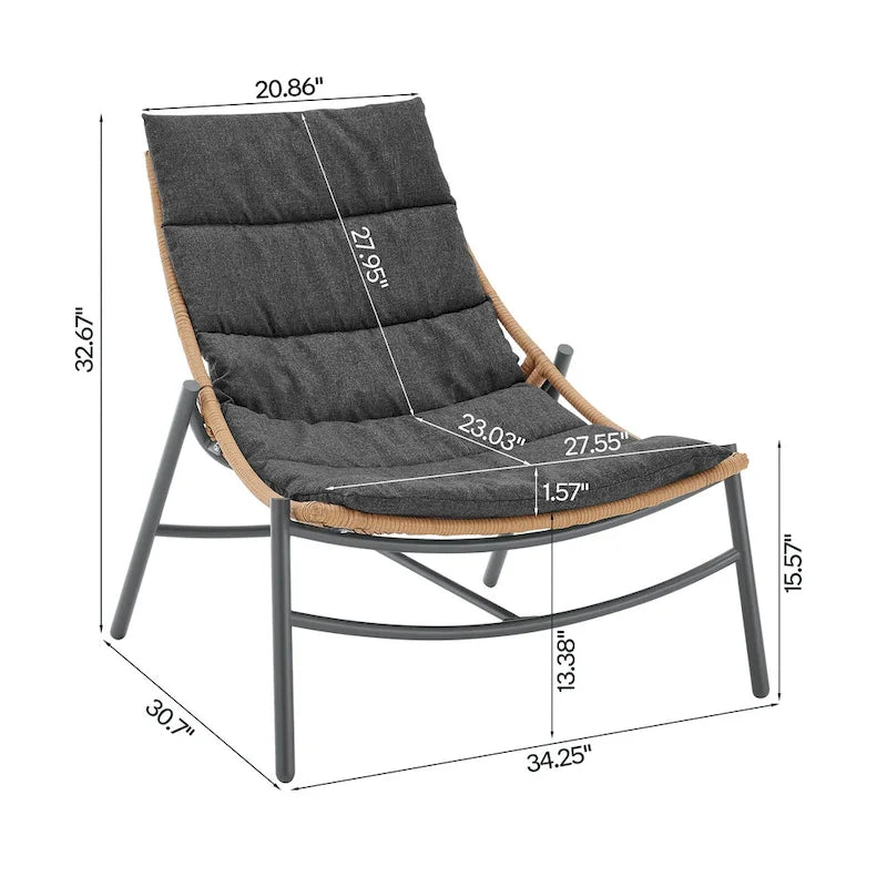 Ensemble de conversation de patio moderne 3 pièces Sunset Manhattan Comfort