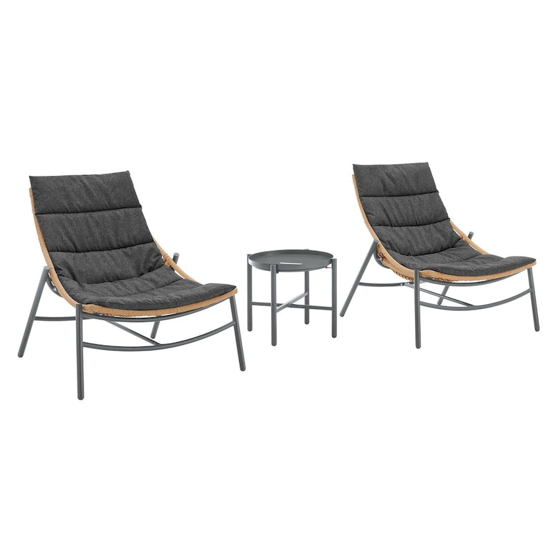 Ensemble de conversation de patio moderne 3 pièces Sunset Manhattan Comfort