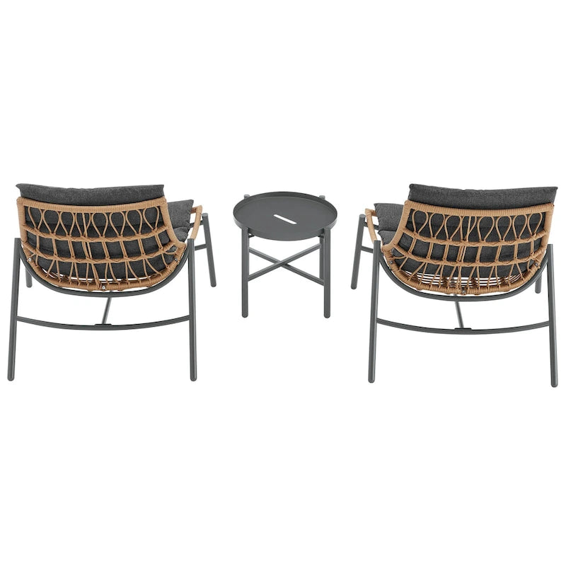 Ensemble de conversation de patio moderne 3 pièces Sunset Manhattan Comfort