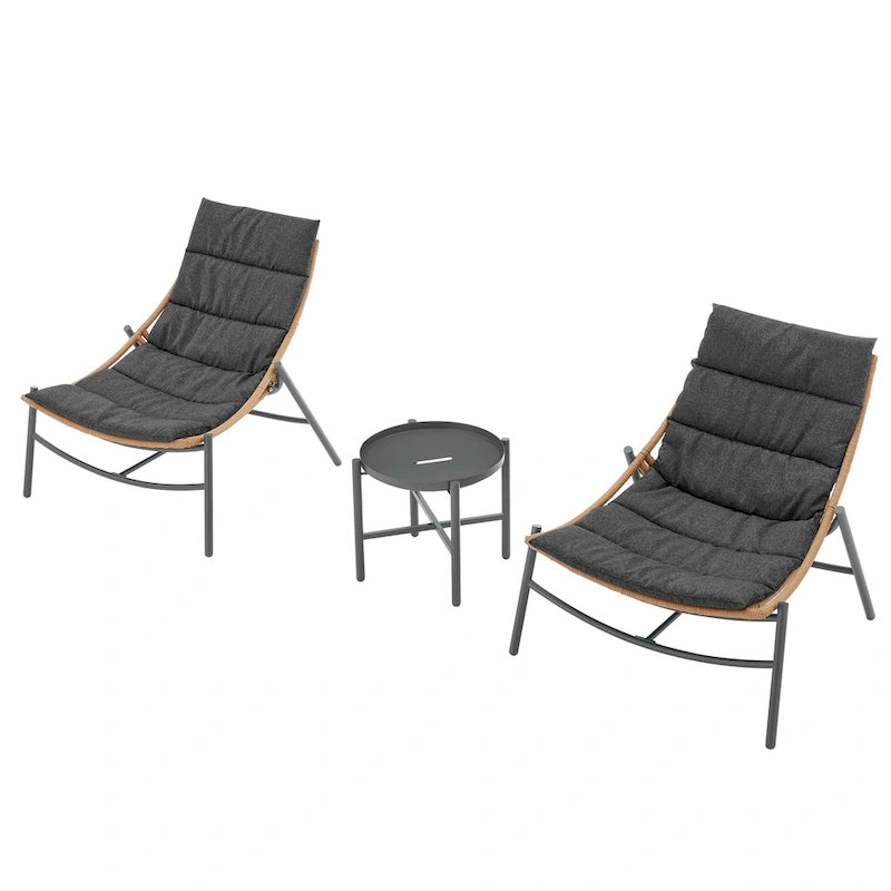 Ensemble de conversation de patio moderne 3 pièces Sunset Manhattan Comfort