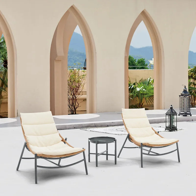 Ensemble de conversation de patio moderne 3 pièces Sunset Manhattan Comfort