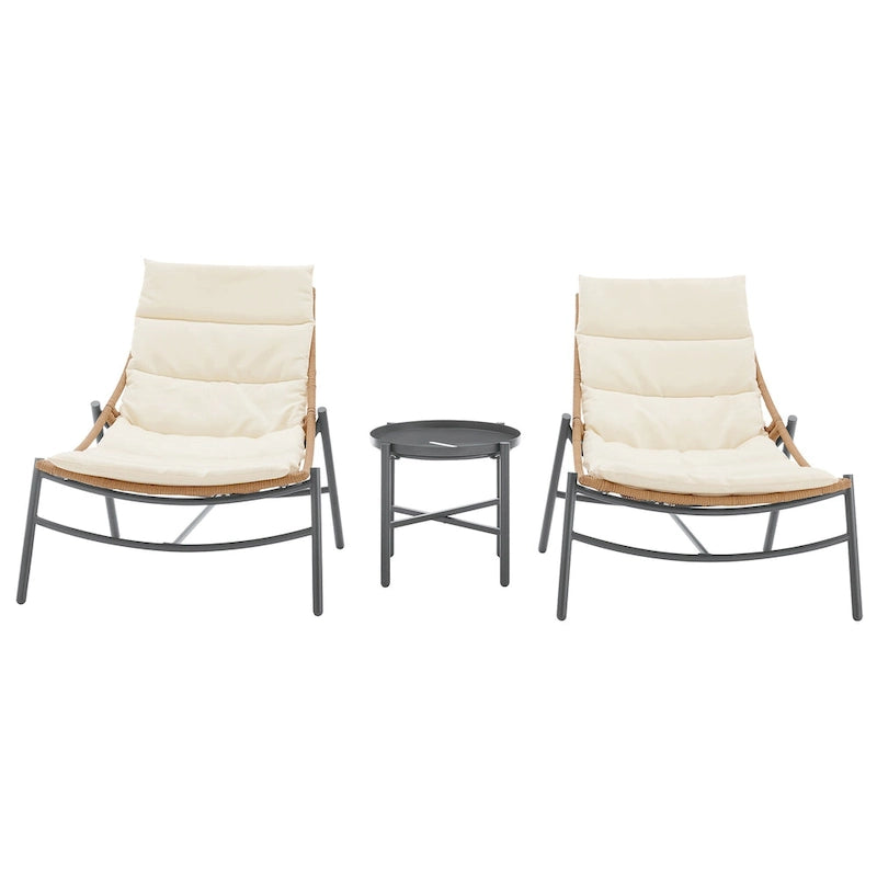 Ensemble de conversation de patio moderne 3 pièces Sunset Manhattan Comfort