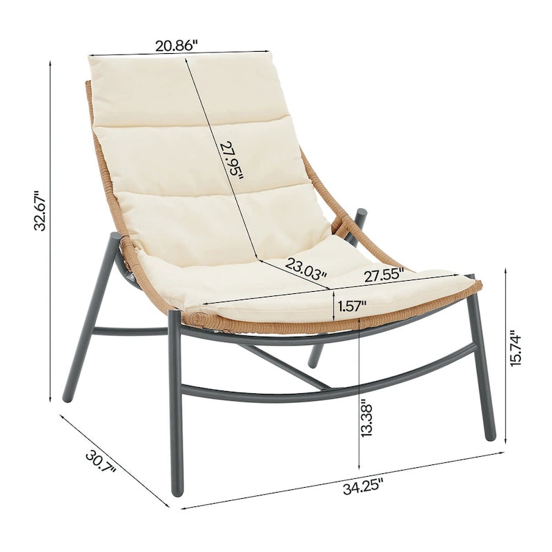 Ensemble de conversation de patio moderne 3 pièces Sunset Manhattan Comfort
