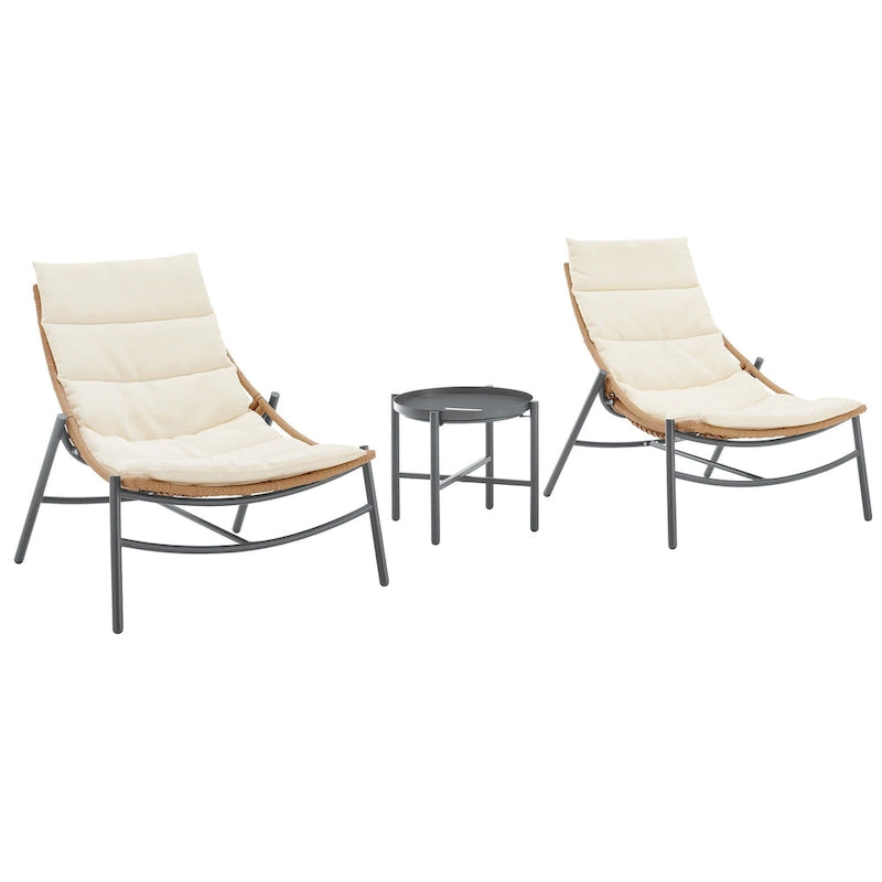 Ensemble de conversation de patio moderne 3 pièces Sunset Manhattan Comfort