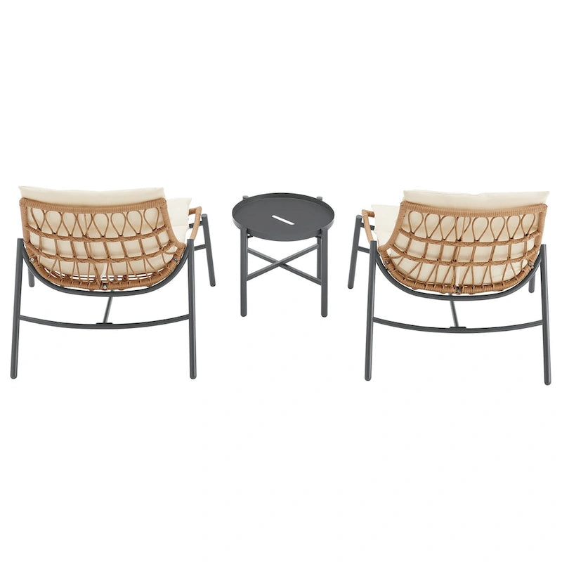 Ensemble de conversation de patio moderne 3 pièces Sunset Manhattan Comfort