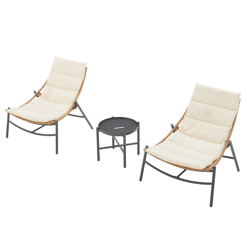 Ensemble de conversation de patio moderne 3 pièces Sunset Manhattan Comfort