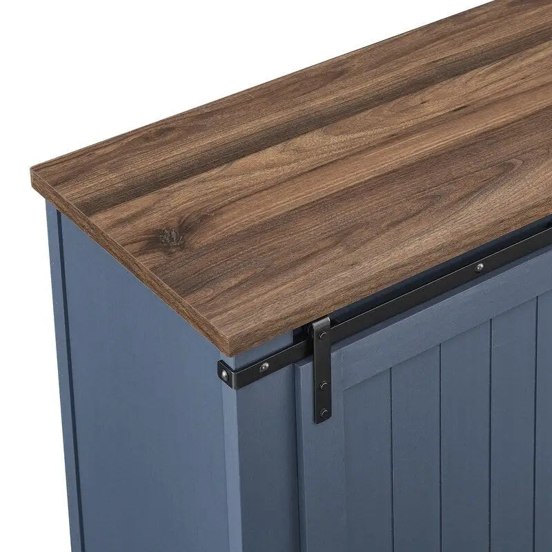 Meuble TV en bois rustique de 173 cm avec portes de grange, pour téléviseurs jusqu'à 75 pouces