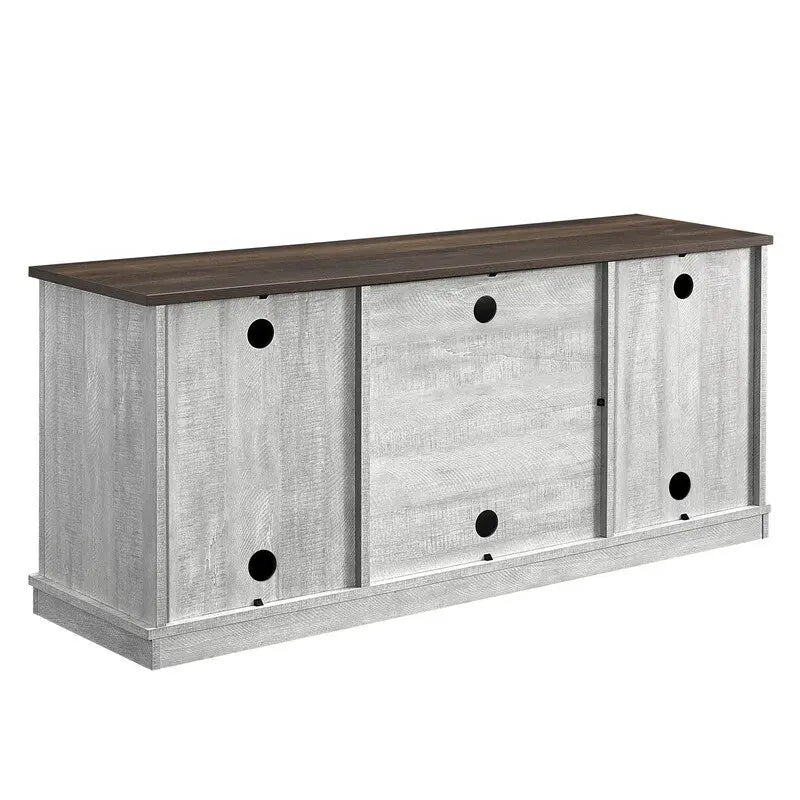 Meuble TV en bois rustique de 173 cm avec portes de grange, pour téléviseurs jusqu'à 75 pouces