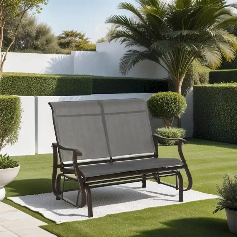 Outsunny 2-Person Outdoor Glider BenchPatio Glider Loveseat Chair