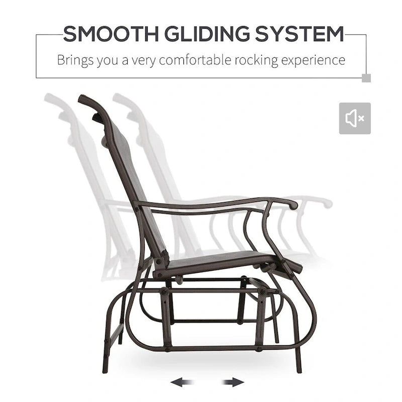 Outsunny 2-Person Outdoor Glider BenchPatio Glider Loveseat Chair