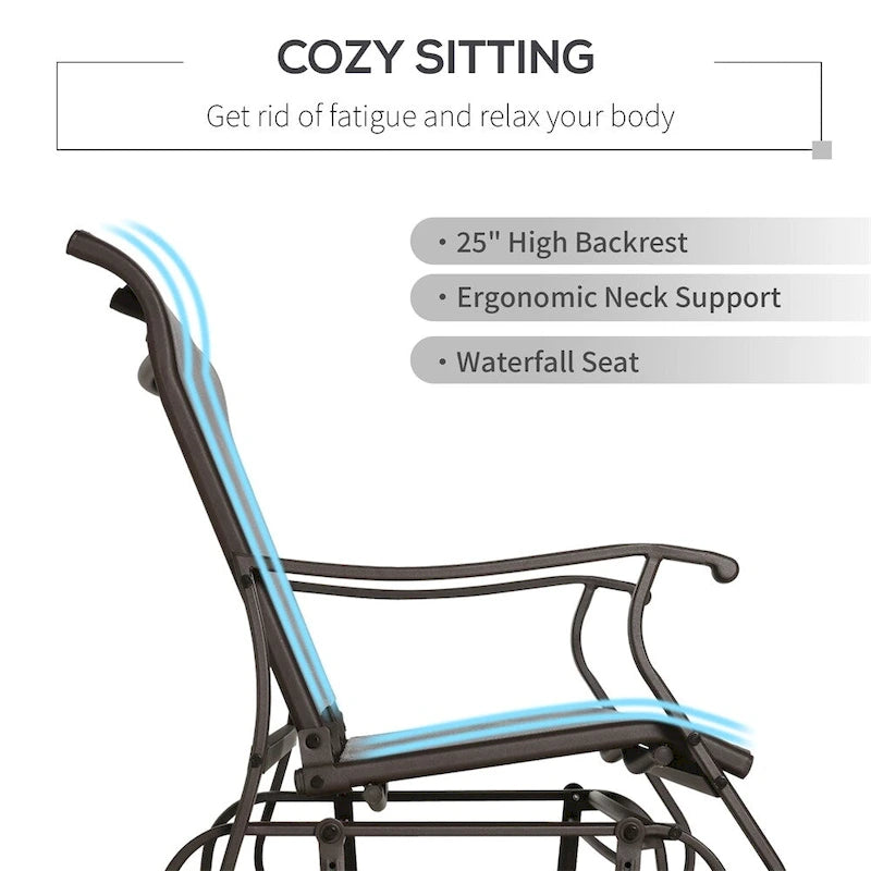 Outsunny 2-Person Outdoor Glider BenchPatio Glider Loveseat Chair