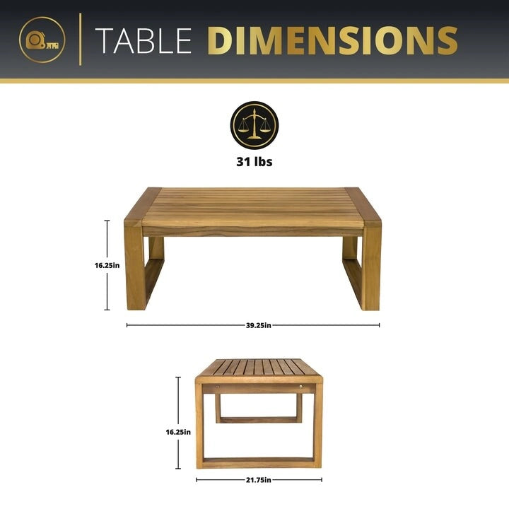 Kinger Home Ezra, ensemble de mobilier de terrasse 4 pièces pour 4 personnes, cadre en bois de teck