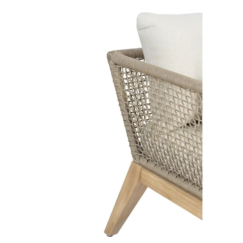 Cypress Teak Wood Outdoor Arm Chair with Rope Design