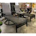 Windermere Patio Motion All Weather Wicker Swivel Chaise Lounges with Side Table Set of 3 - N/A