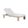 Bain de soleil en teck Paradiso – Tissu gris clair